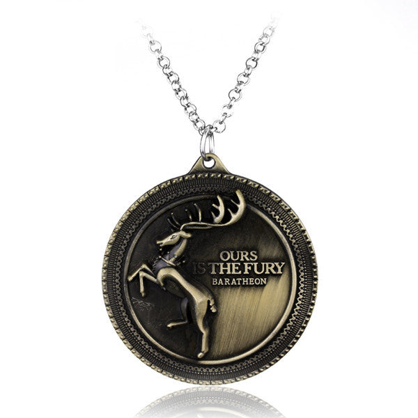 Game of Thrones Crest House Stark Silver Metal Pendant