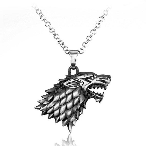 Game of Thrones House Stark Winter Is Coming Bronze 2" Metal Family Crest Pendant
