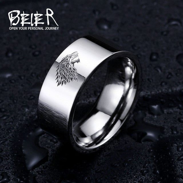 Game of Thrones Ice Wolf House Stark Ring