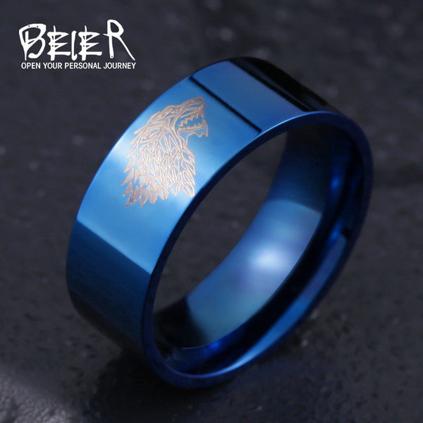Game of Thrones Ice Wolf House Stark Ring