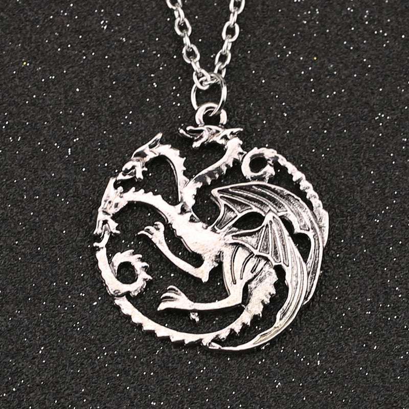 Game Of Thrones Dragon Necklace Song Of Ice And Fire Vintage Targaryen Pendant