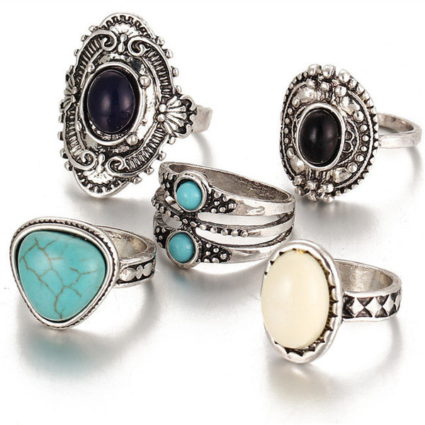 Game of Thrones Antique Silver Color Khaleesi Ring set