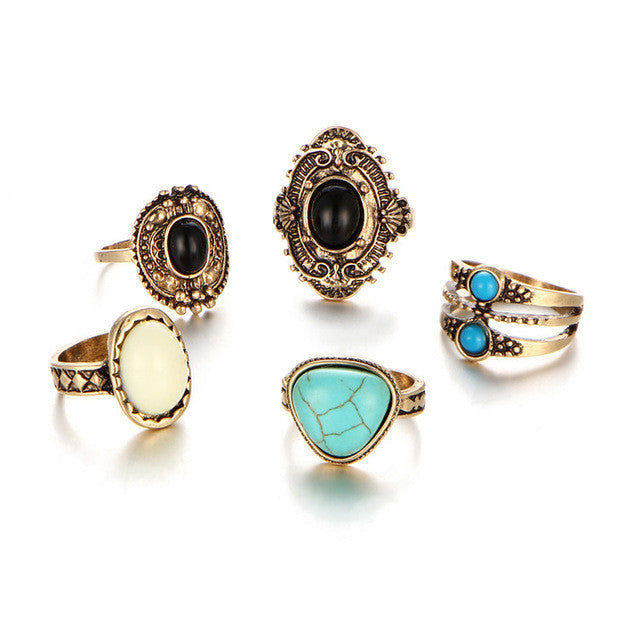 Game of Thrones Antique Silver Color Khaleesi Ring set
