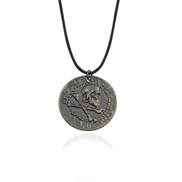 Exclusive Pirates Of The Caribbean Round Skull Choker Vintage Necklace
