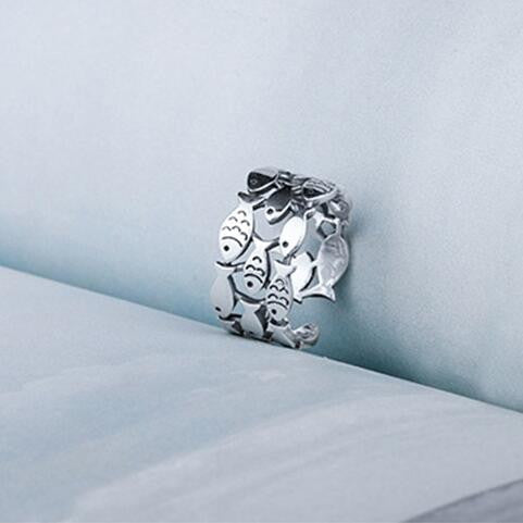 Sterling Silver Fish Rings for Women